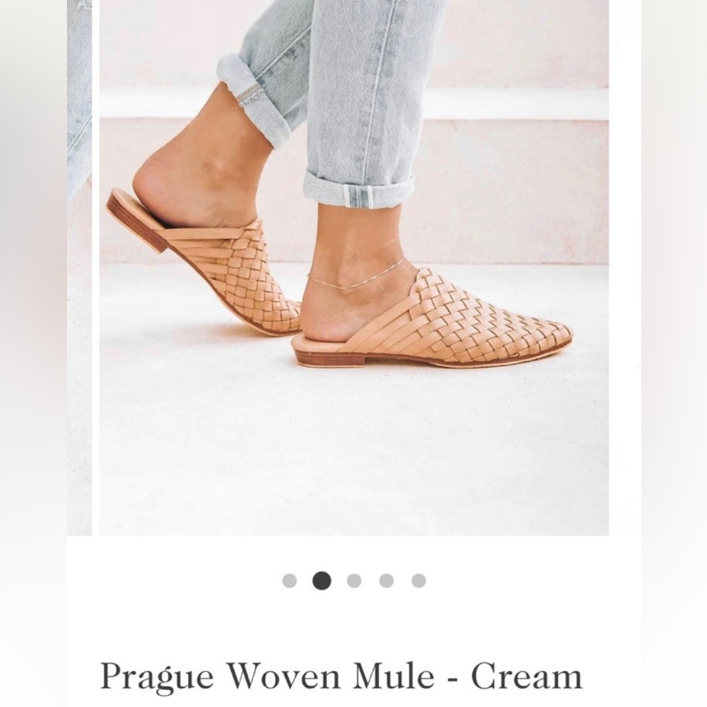 Liberté  Leather- Prague woven mules -Cream